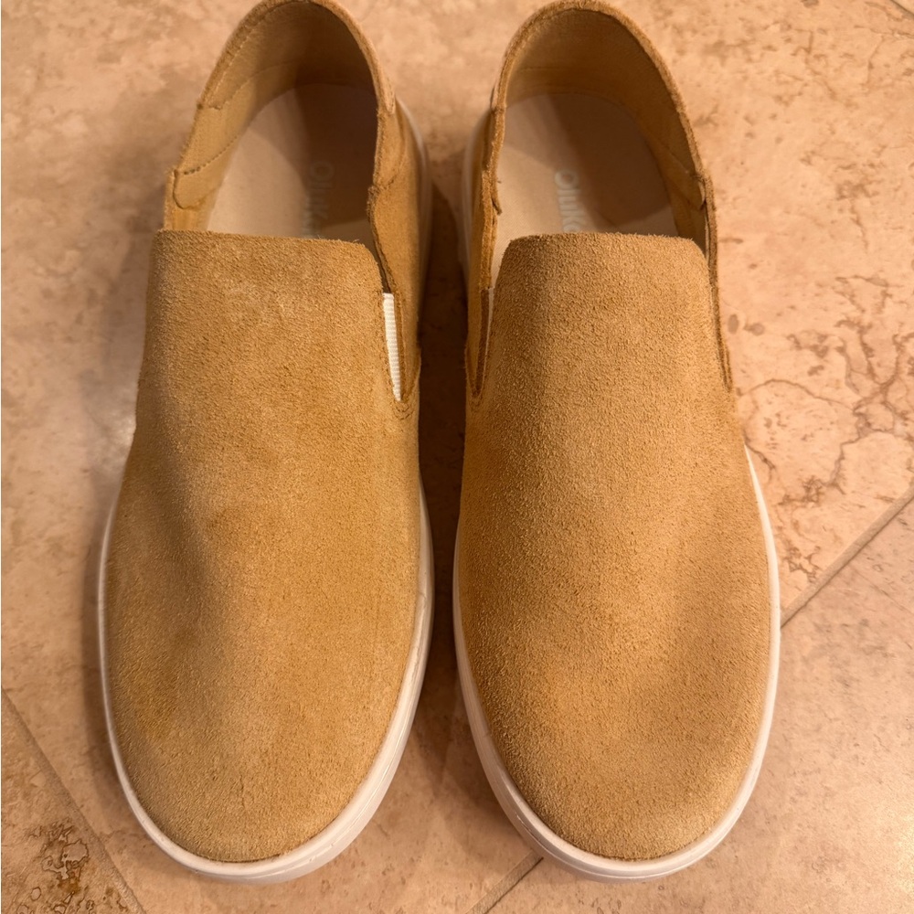 OluKai Tan Suede Slip-On Loafers-Size 9